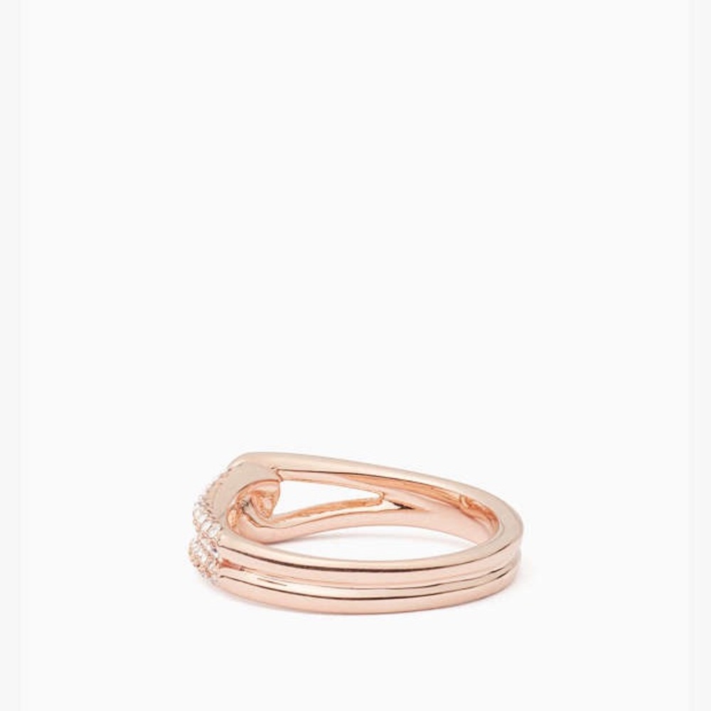Kate Spade Get Connected Pave Loop Ring color- Day Break Rose Gold Size 7 - Picture 6 of 16